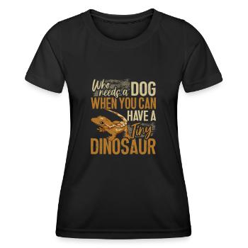 Kronengecko Eidechse Reptil Herpetologe - Frauen Funktions-T-Shirt - Schwarz - Vorne - AI Model Female 172 light (172cm)