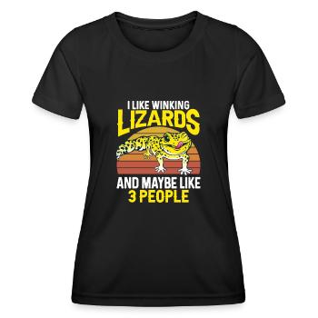 Leopard Gecko Lizard Reptiles Herpetologist - Women's Functional T-Shirt - black - Front - AI Model Female 172 light (172cm)