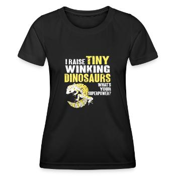 Leopardgecko Eidechse Reptilien Herpetologe - Frauen Funktions-T-Shirt - Schwarz - Vorne - AI Model Female 172 light (172cm)