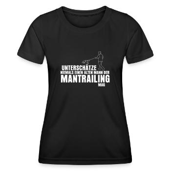 Mantrailing Hund Suchhund Mantrailer - Frauen Funktions-T-Shirt - Schwarz - Vorne - AI Model Female 172 light (172cm)