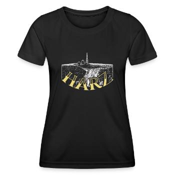 Harz Harz hiking holiday Brocken - Women's Functional T-Shirt - black - Front - AI Model Female 172 light (172cm)