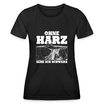 Harz Torfhaus Wanderung Harzer Brocken - Frauen Funktions-T-Shirt - Schwarz - Vorne - AI Model Female 172 light (172cm)