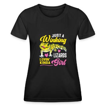 Leopard Gecko Lizard Reptiles Herpetologist - Women's Functional T-Shirt - black - Front - AI Model Female 172 light (172cm)