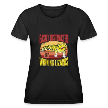 Leopard Gecko Lizard Reptiles Herpetologist - Women's Functional T-Shirt - black - Front - AI Model Female 172 light (172cm)