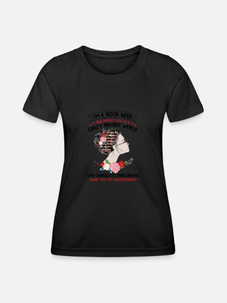 I Am A Book Nerd - Frauen Funktions-T-Shirt - Schwarz