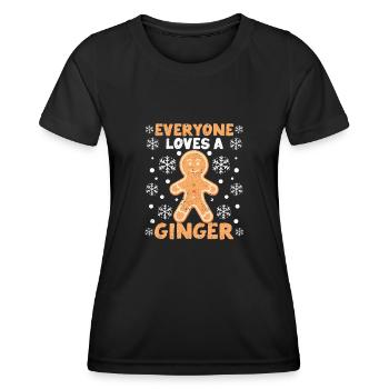 Tout le monde aime un gingembre Joyeux Noël - T-shirt sport Femme - noir - Devant - AI Model Female 172 light (172cm)