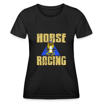 Courses de chevaux Impressionnants Designs rétro horse racer - T-shirt sport Femme - noir - Devant - AI Model Female 172 light (172cm)