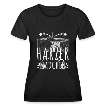 Harz Wandern Harzer Mädchen Brocken - Frauen Funktions-T-Shirt - Schwarz - Vorne - AI Model Female 172 light (172cm)