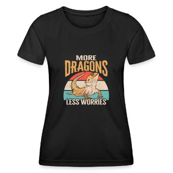 Bearded Dragon Lizard Reptile Herpetologist - Women's Functional T-Shirt - black - Front - AI Model Female 172 light (172cm)