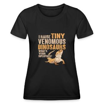 Bartagame Eidechse Reptil Herpetologe - Frauen Funktions-T-Shirt - Schwarz - Vorne - AI Model Female 172 light (172cm)
