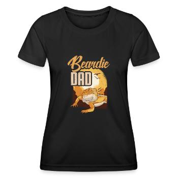 Bartagame Eidechse Reptil Herpetologe - Frauen Funktions-T-Shirt - Schwarz - Vorne - AI Model Female 172 light (172cm)