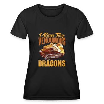 Bartagame Eidechse Reptil Herpetologe - Frauen Funktions-T-Shirt - Schwarz - Vorne - AI Model Female 172 light (172cm)