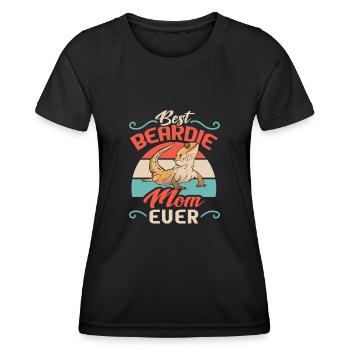 Bartagame Eidechse Reptil Herpetologe - Frauen Funktions-T-Shirt - Schwarz - Vorne - AI Model Female 172 light (172cm)
