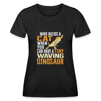 Bartagame Eidechse Reptil Herpetologe - Frauen Funktions-T-Shirt - Schwarz - Vorne - AI Model Female 172 light (172cm)
