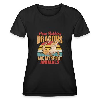 Bartagame Eidechse Reptil Herpetologe - Frauen Funktions-T-Shirt - Schwarz - Vorne - AI Model Female 172 light (172cm)