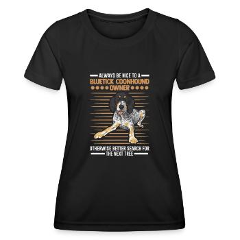 Bluetick Coonhound Gift Funny Saying - Women's Functional T-Shirt - black - Front - AI Model Female 172 light (172cm)