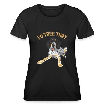 Bluetick Coonhound Gift Funny Saying - Women's Functional T-Shirt - black - Front - AI Model Female 172 light (172cm)