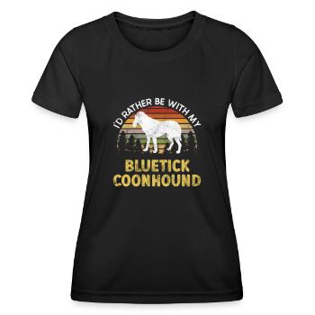Bluetick Coonhound Gift Funny Saying - Women's Functional T-Shirt - black - Front - AI Model Female 172 light (172cm)
