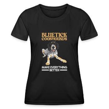 Bluetick Coonhound Gift Funny Saying - Women's Functional T-Shirt - black - Front - AI Model Female 172 light (172cm)