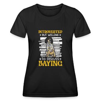 Bluetick Coonhound Gift Funny Saying - Women's Functional T-Shirt - black - Front - AI Model Female 172 light (172cm)