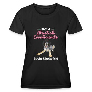 Bluetick Coonhound Gift Funny Saying - Women's Functional T-Shirt - black - Front - AI Model Female 172 light (172cm)