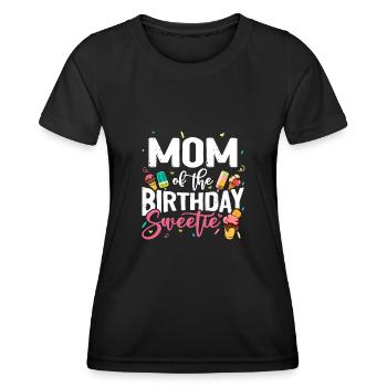 Ice Cream Party Maman Anniversaire B-Day - T-shirt sport Femme - noir - Devant - AI Model Female 172 light (172cm)