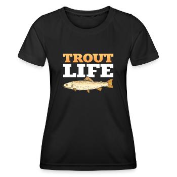 Trout Life Trout Fishing Fishing - Women's Functional T-Shirt - black - Front - AI Model Female 172 light (172cm)