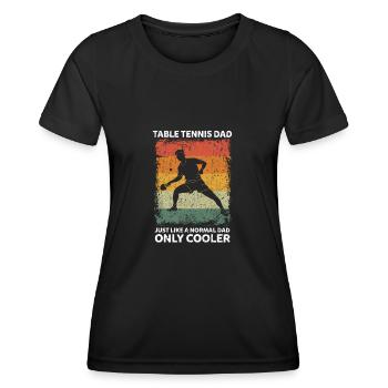 Tennis de table Papa Drôle Père Dictons Fête des Pères - T-shirt sport Femme - noir - Devant - AI Model Female 172 light (172cm)