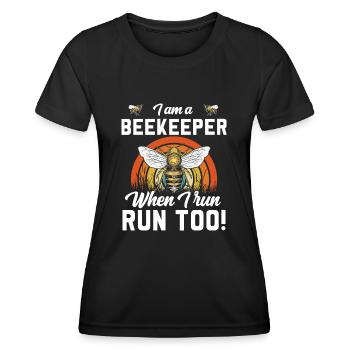 I am a beekeeper when i run run too beekeeper gift - T-shirt sport Femme - noir - Devant - AI Model Female 172 light (172cm)
