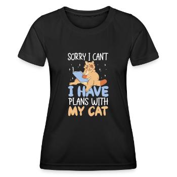 Les amateurs de livres de chats lisent des livres - T-shirt sport Femme - noir - Devant - AI Model Female 172 light (172cm)