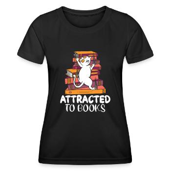 Les amateurs de livres de chats lisent des livres - T-shirt sport Femme - noir - Devant - AI Model Female 172 light (172cm)