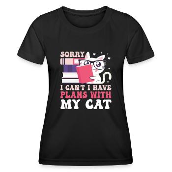 Les amateurs de livres de chats lisent des livres - T-shirt sport Femme - noir - Devant - AI Model Female 172 light (172cm)