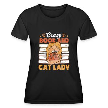 Les amateurs de livres de chats lisent des livres - T-shirt sport Femme - noir - Devant - AI Model Female 172 light (172cm)