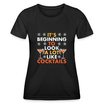 Funny Christmas It's Beginning To Look A lot Like - Women's Functional T-Shirt - black - Front - AI Model Female 172 light (172cm)