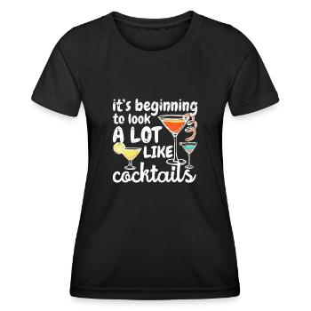 Ça commence à ressembler beaucoup à des cocktails Drôles - T-shirt sport Femme - noir - Devant - AI Model Female 172 light (172cm)
