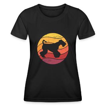 Airedale Terrier Hund - Frauen Funktions-T-Shirt - Schwarz - Vorne - AI Model Female 172 light (172cm)
