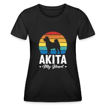 Akita Inu américain - T-shirt sport Femme - noir - Devant - AI Model Female 172 light (172cm)