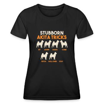 Akita Inu américain - T-shirt sport Femme - noir - Devant - AI Model Female 172 light (172cm)