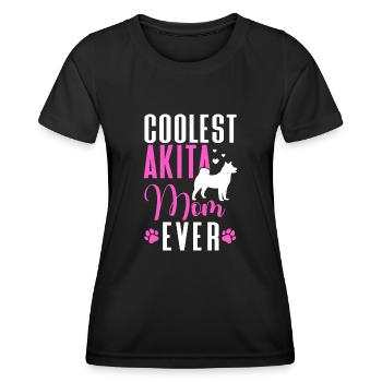 Amerikanischer Akita Inu - Frauen Funktions-T-Shirt - Schwarz - Vorne - AI Model Female 172 light (172cm)