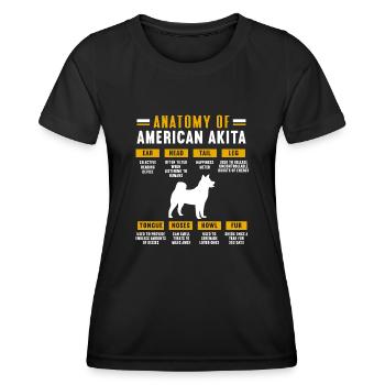 Akita Inu américain - T-shirt sport Femme - noir - Devant - AI Model Female 172 light (172cm)