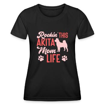 Akita Inu américain - T-shirt sport Femme - noir - Devant - AI Model Female 172 light (172cm)