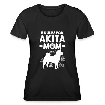 Amerikanischer Akita Inu - Frauen Funktions-T-Shirt - Schwarz - Vorne - AI Model Female 172 light (172cm)