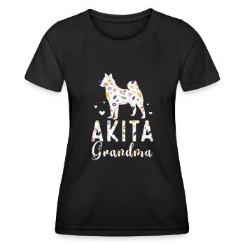 Akita Inu américain - T-shirt sport Femme - noir - Devant - AI Model Female 172 light (172cm)