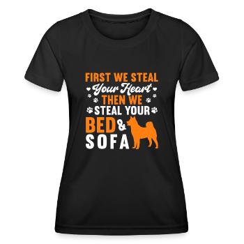 Akita Inu américain - T-shirt sport Femme - noir - Devant - AI Model Female 172 light (172cm)
