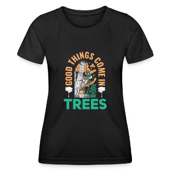 Baumkletterer Arborist Holzfäller Baumpfleger - Frauen Funktions-T-Shirt - Schwarz - Vorne - AI Model Female 172 light (172cm)
