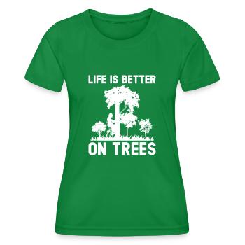 Grimpeur Arboriculteur Bûcheron Arboriculteur - T-shirt sport Femme - vert - Devant - AI Model Female 172 dark (172cm)