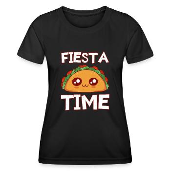 Mexico Party Cute Kawaii Face Anime Taco - Frauen Funktions-T-Shirt - Schwarz - Vorne - AI Model Female 172 light (172cm)