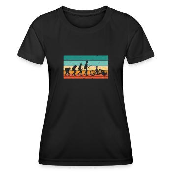 Vintage Evolution Handbike - Frauen Funktions-T-Shirt - Schwarz - Vorne - AI Model Female 172 light (172cm)