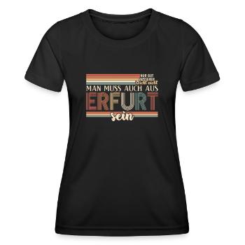 Erfurt Witz Erfurter - Frauen Funktions-T-Shirt - Schwarz - Vorne - AI Model Female 172 light (172cm)