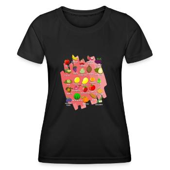 Gemüse-Alphabet - Frauen Funktions-T-Shirt - Schwarz - Vorne - AI Model Female 172 light (172cm)